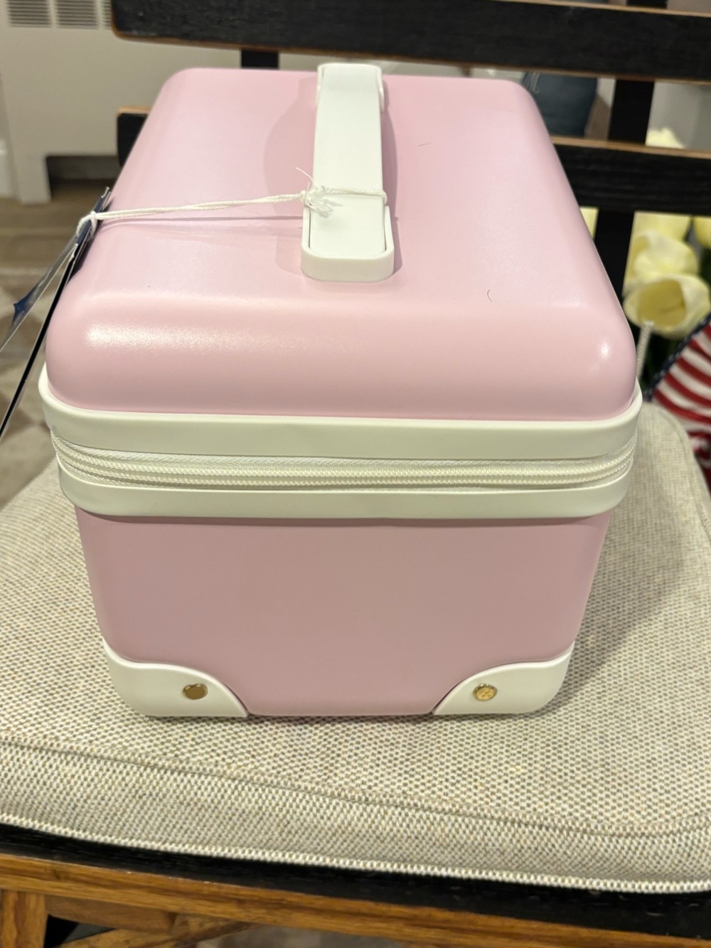 Roller Rabbit Pink Vanity Case with Orange Ribbon Accent NWT - Picture 6 of 10